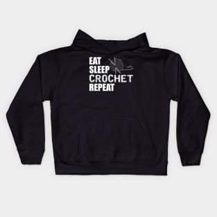 Crochet - Eat sleep crochet repeat Kids Hoodie